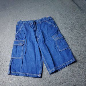 King Size Denim Jean Shorts Mens Size 38 Big & Tall Blue Cotton Cargo